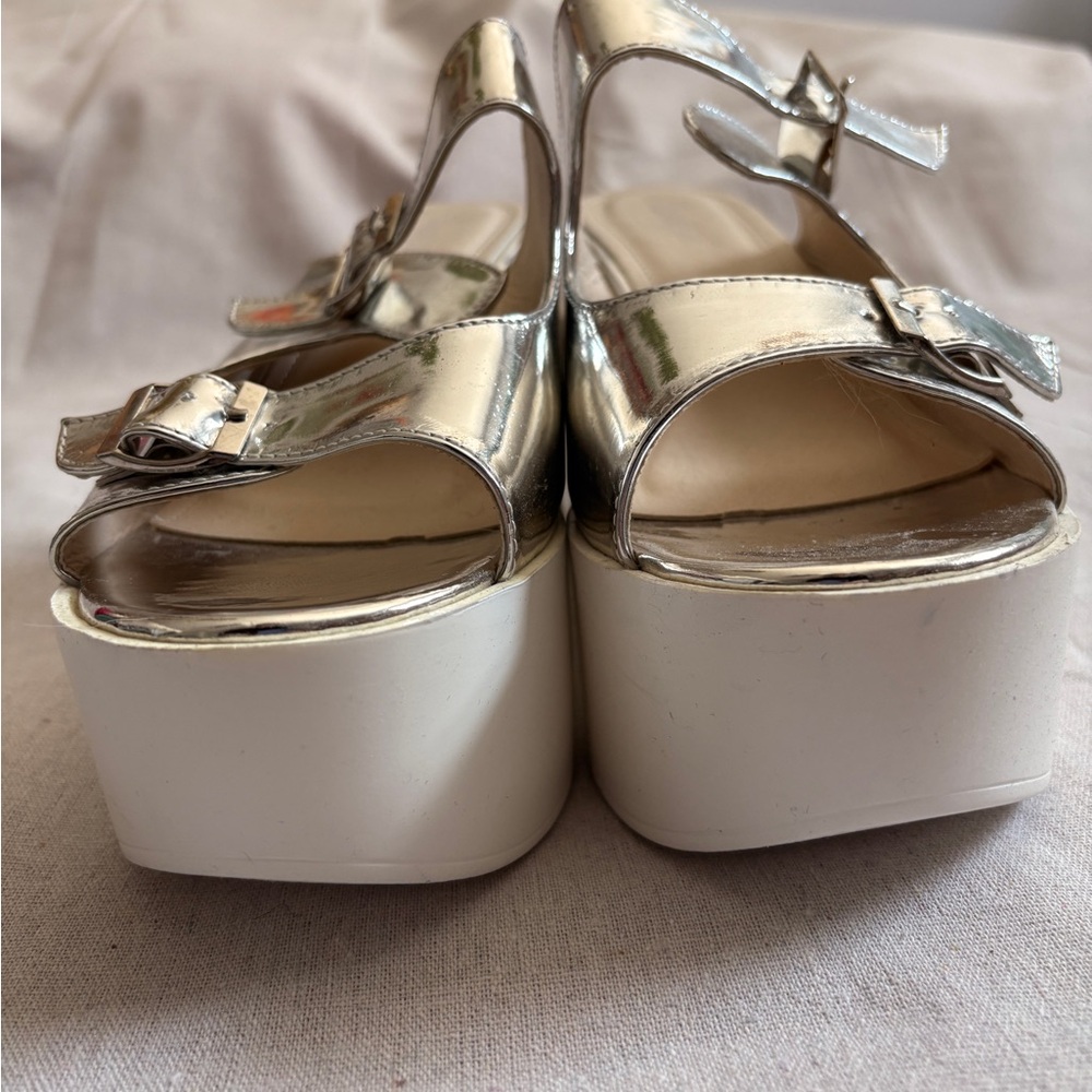 Silver Platform Sandals - Picture 2 of 5